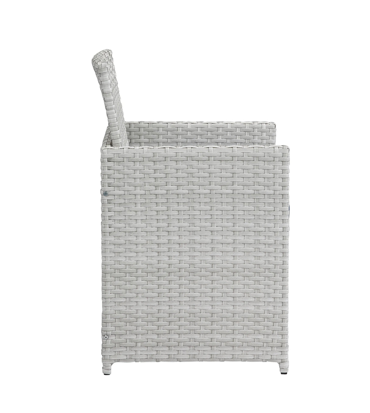 9-Piece Blue Fabric Wicker Outdoor Bistro Dining Set - Omega Lifestyles