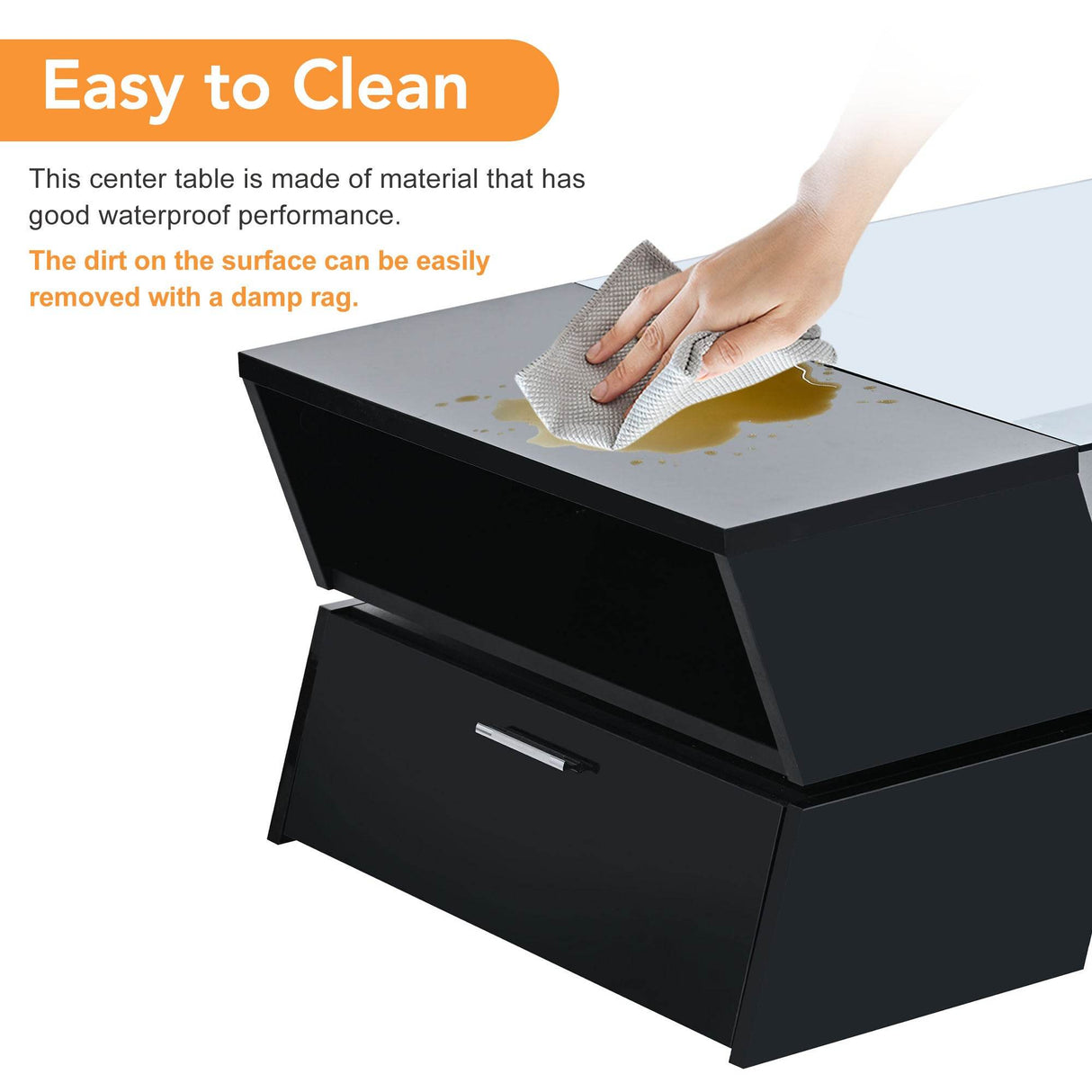 Modernist 2-Tier Black Tempered Glass Coffee Table - Sleep Galleria