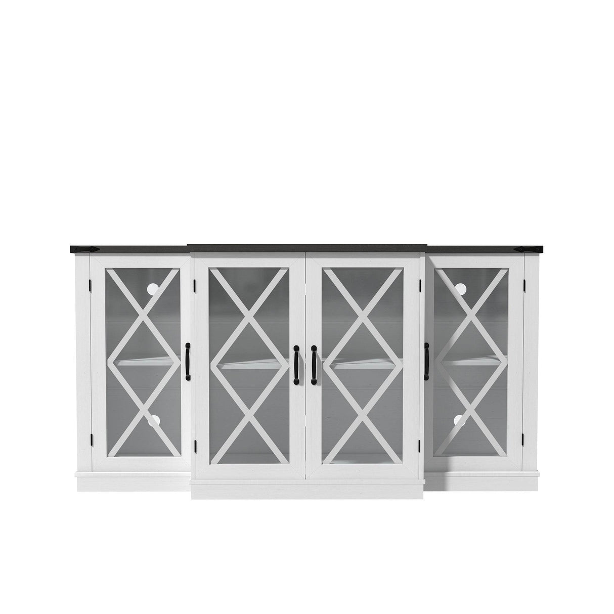 Farmhouse Storage TV Stand With Adjustable Shelves - Sleep Galleria