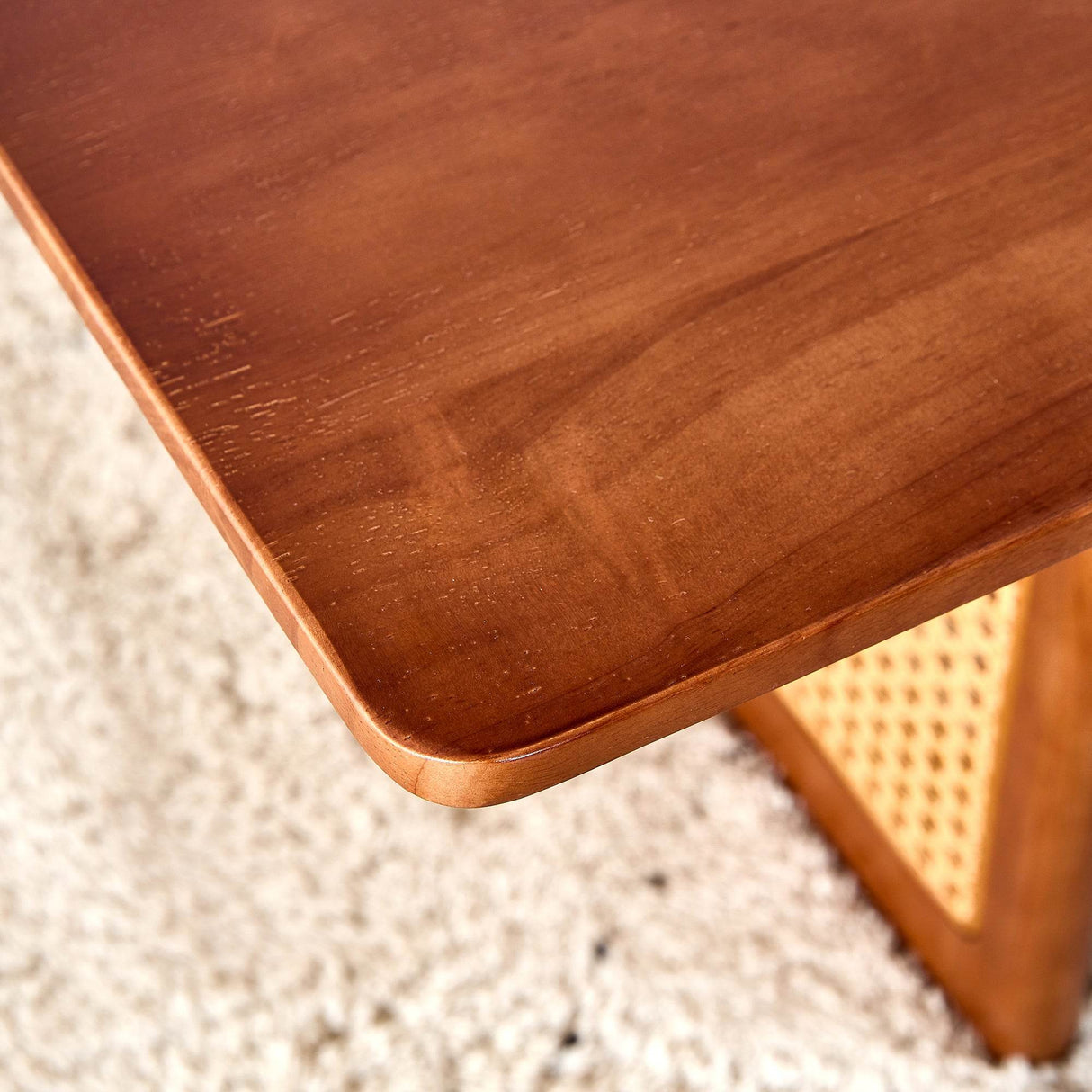 Imitation Rattan And Solid Wood Rectangular Coffee Table - Omega Lifestyles