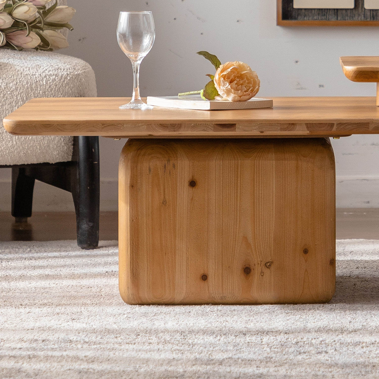 Vintage Style Natural Wood Grain Coffee Table Set Of 2 - Sleep Galleria