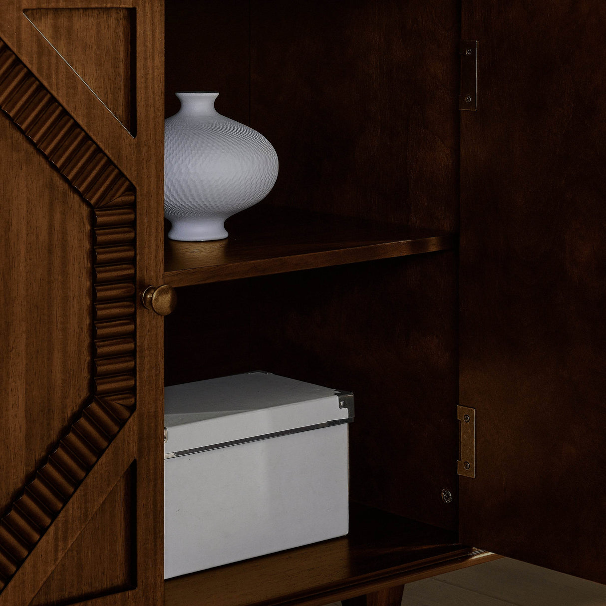 Mid Century Modern Walnut Storage Sideboard Cabinet - Sleep Galleria