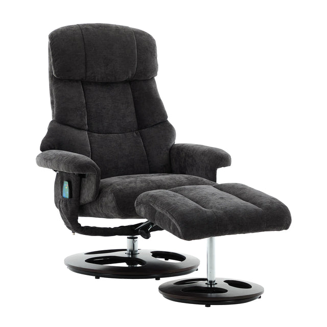 Modern Chenille Recliner Chair With Ottoman And Massage - Omega Lifestyles