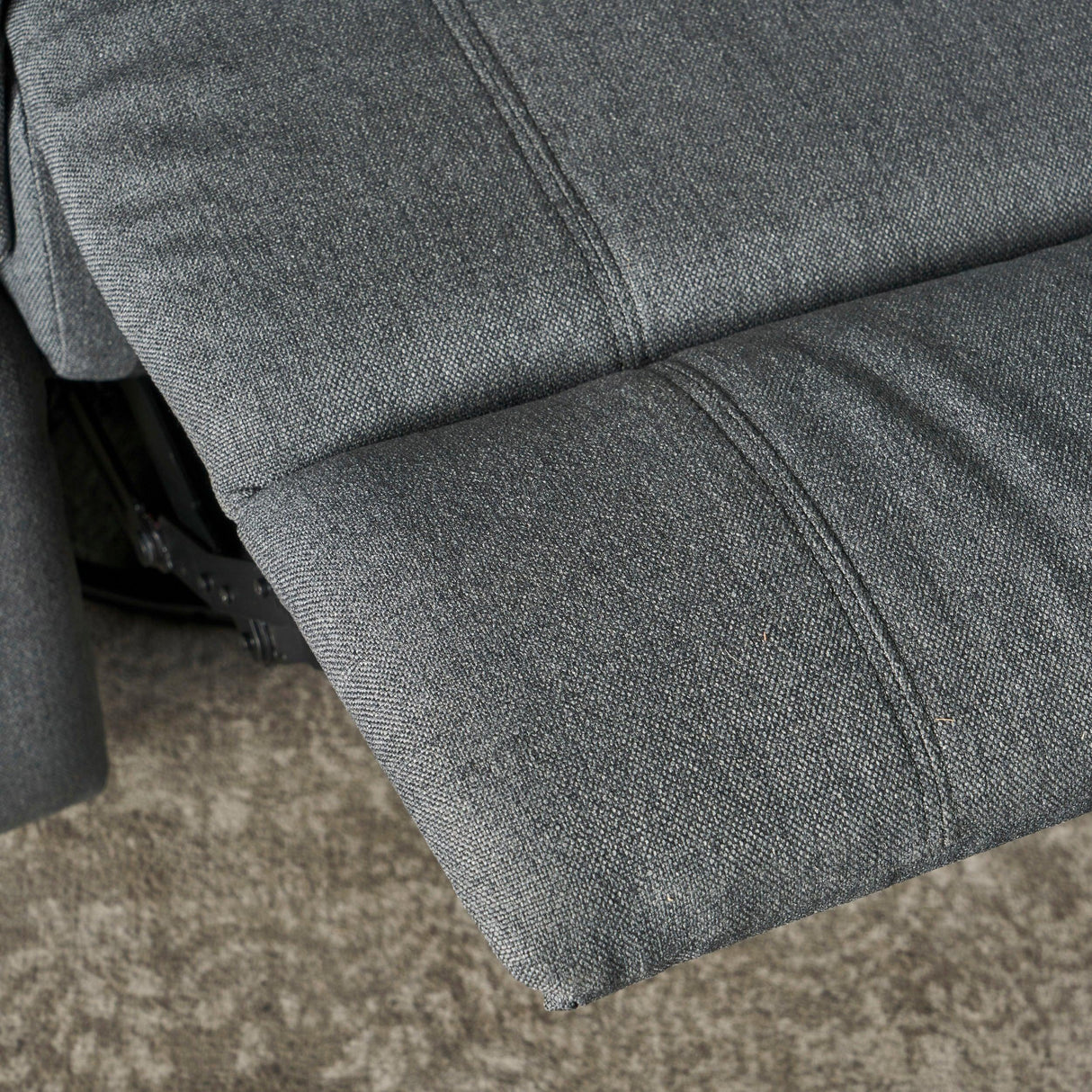 Charcoal Fabric Glider Recliner With Swivel And Manual Recline - Omega Lifestyles