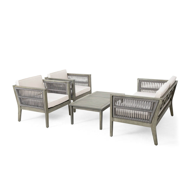 4-Piece Acacia Wood Outdoor Patio Furniture Set - Omega Lifestyles