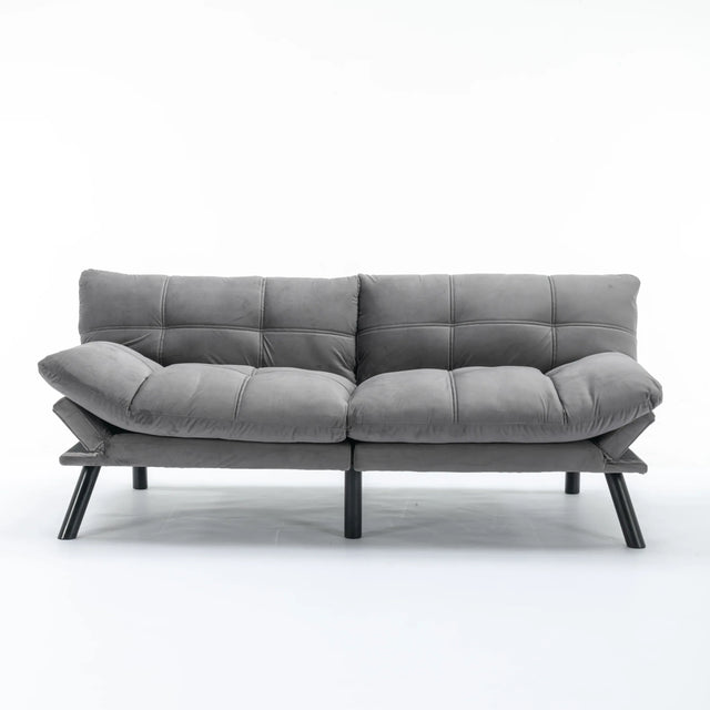 Light Grey Upholstered Convertible Foam Sofa Bed Twin - Omega Lifestyles