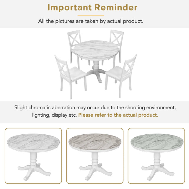 5-Piece Solid Wood Dining Table And Chairs Set - Omega Lifestyles