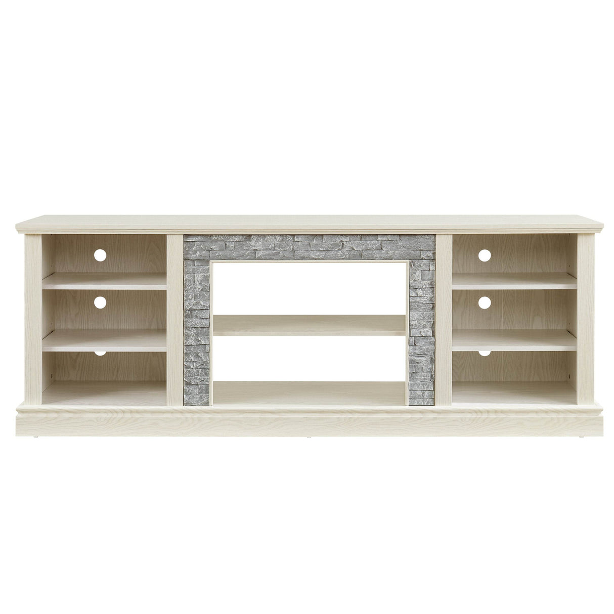 White MDF Large TV Stand With Storage Cabinet - Sleep Galleria