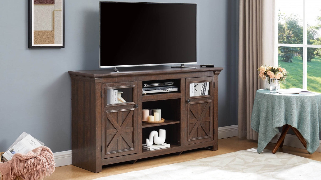 Farmhouse Style Espresso TV Stand Console Cabinet - Sleep Galleria