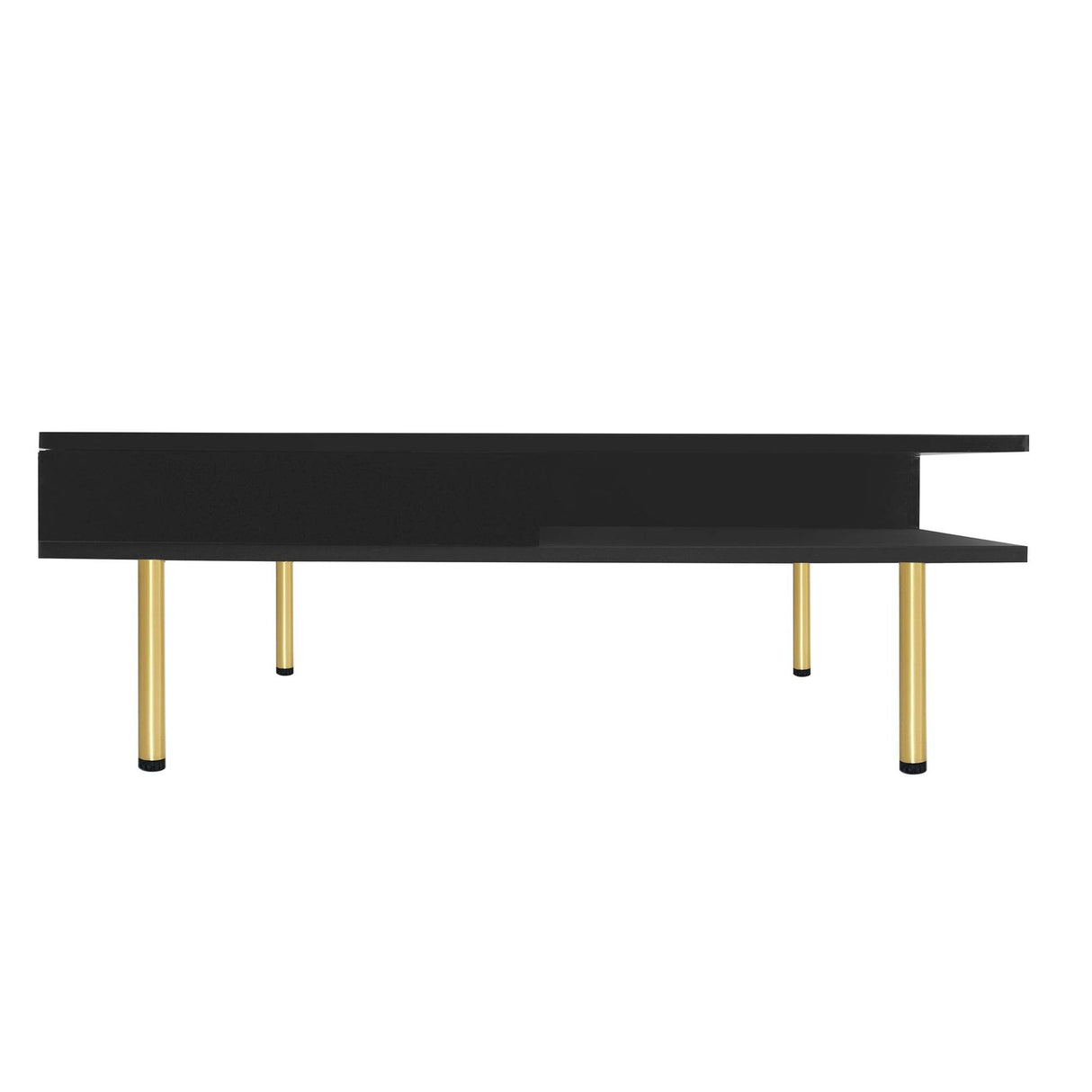 High Gloss Black Coffee Table With Drawers - Omega Lifestyles