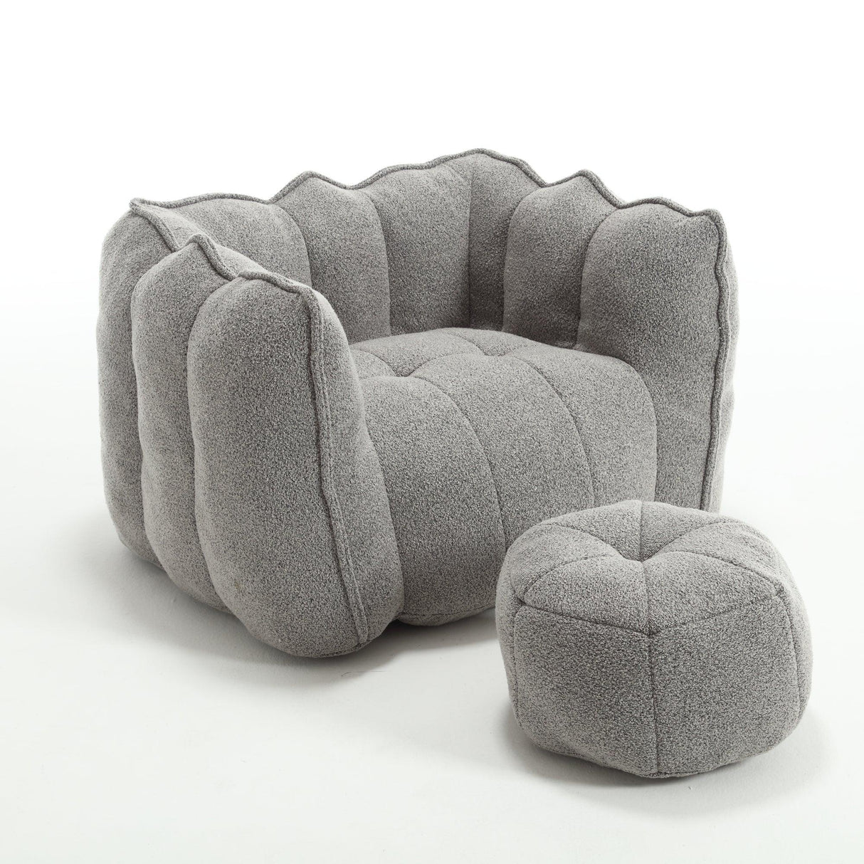 Soft Chenille High Resilient Foam Bean Bag Chair - Omega Lifestyles