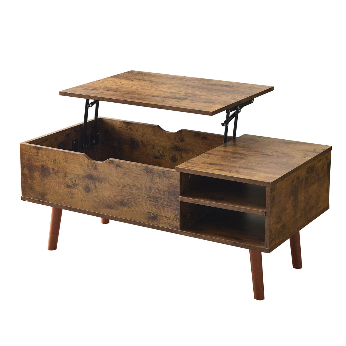 Wood Lift Top Coffee Table With Storage Shelf - Sleep Galleria