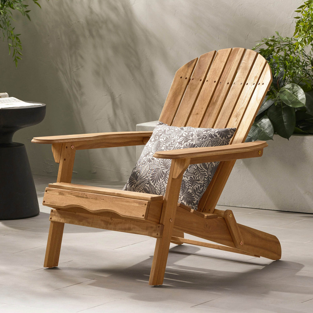 Acacia Wood Foldable Rustic Outdoor Adirondack Chair