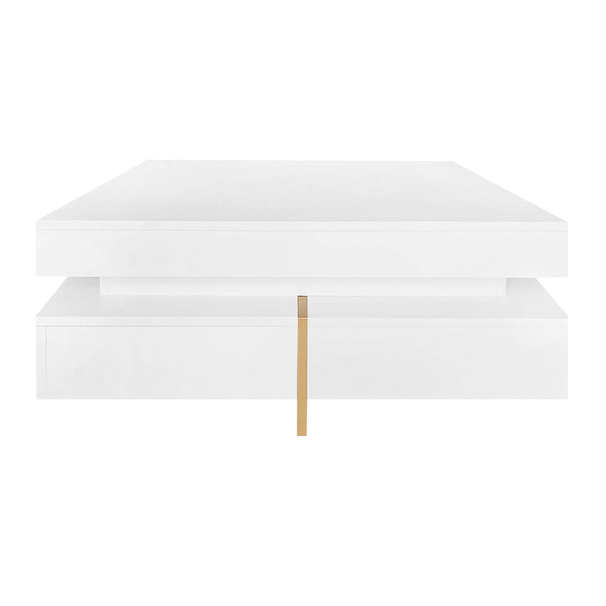 Modern High Gloss White Coffee Table With Drawers - Sleep Galleria
