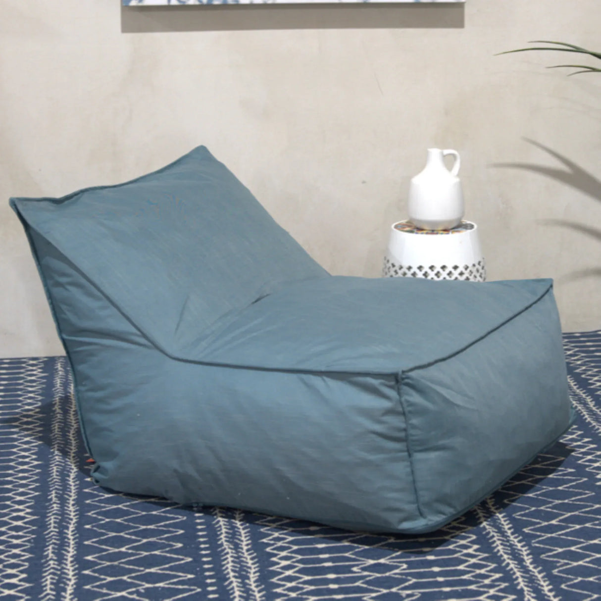 Water Resistant Foam Filled Teal Fabric Bean Bag Chair - Omega Lifestyles