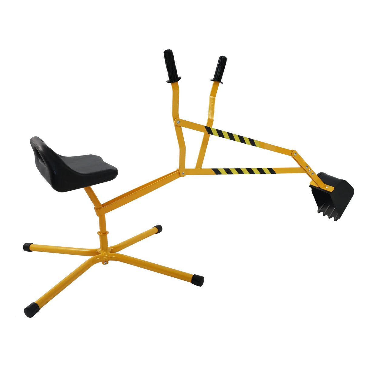 Interactive Yellow Metal Riding Excavator Toy With Bucket Control - Omega Lifestyles