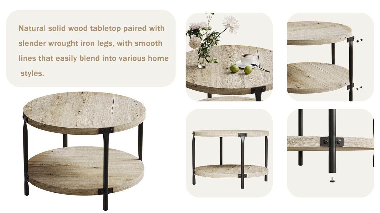 Modern Minimalist Double-Layer Wooden Coffee Table - Sleep Galleria
