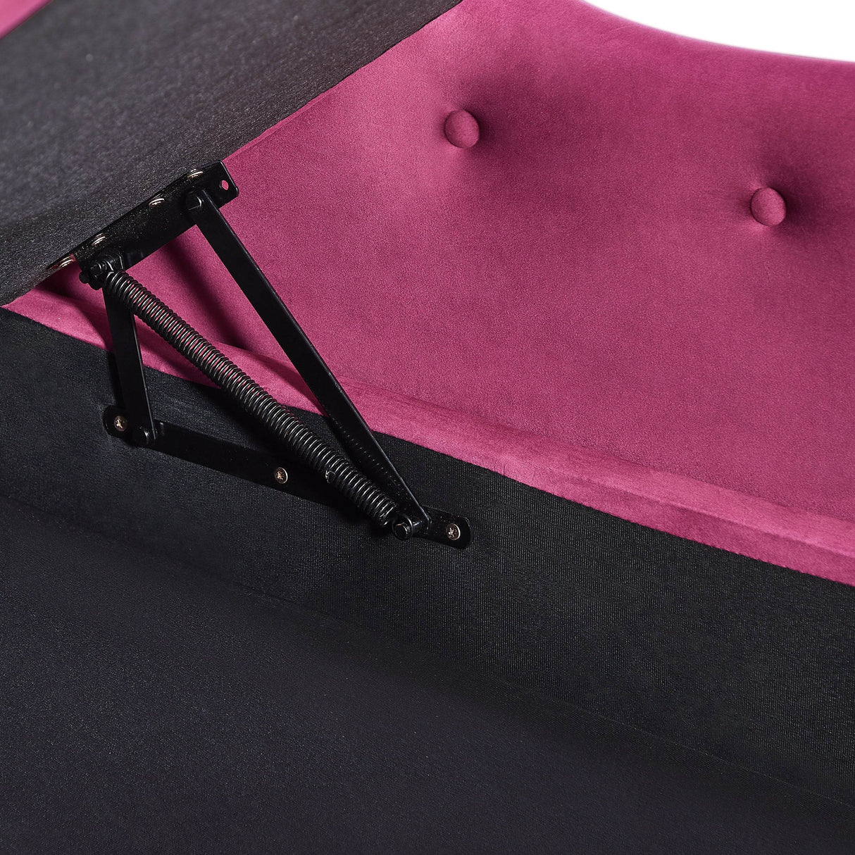 Velvet Upholstered Medium Firm Storage Chaise Lounge Bench - Omega Lifestyles