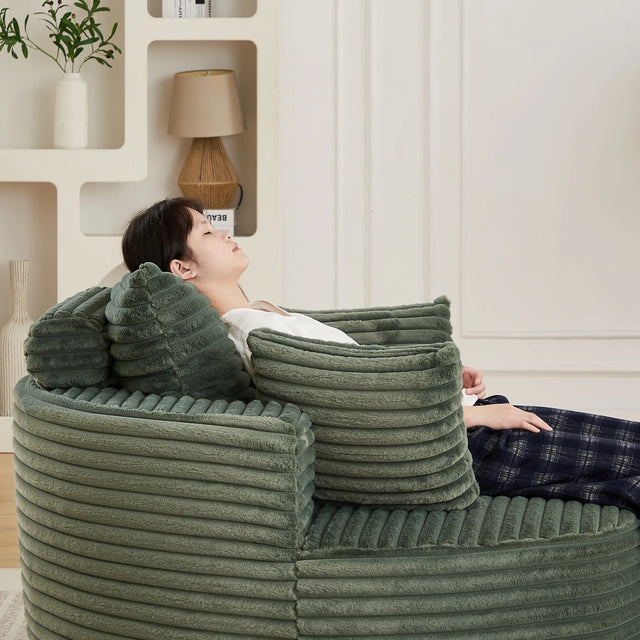 Corduroy Foam Modular Sleeper Chair No Assembly Required - Omega Lifestyles