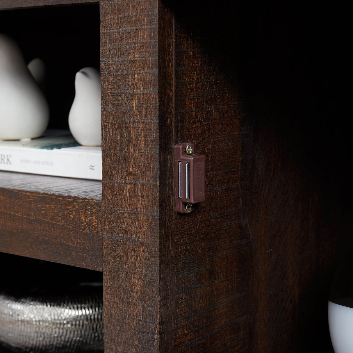 Farmhouse Style Espresso TV Stand Console Cabinet - Sleep Galleria