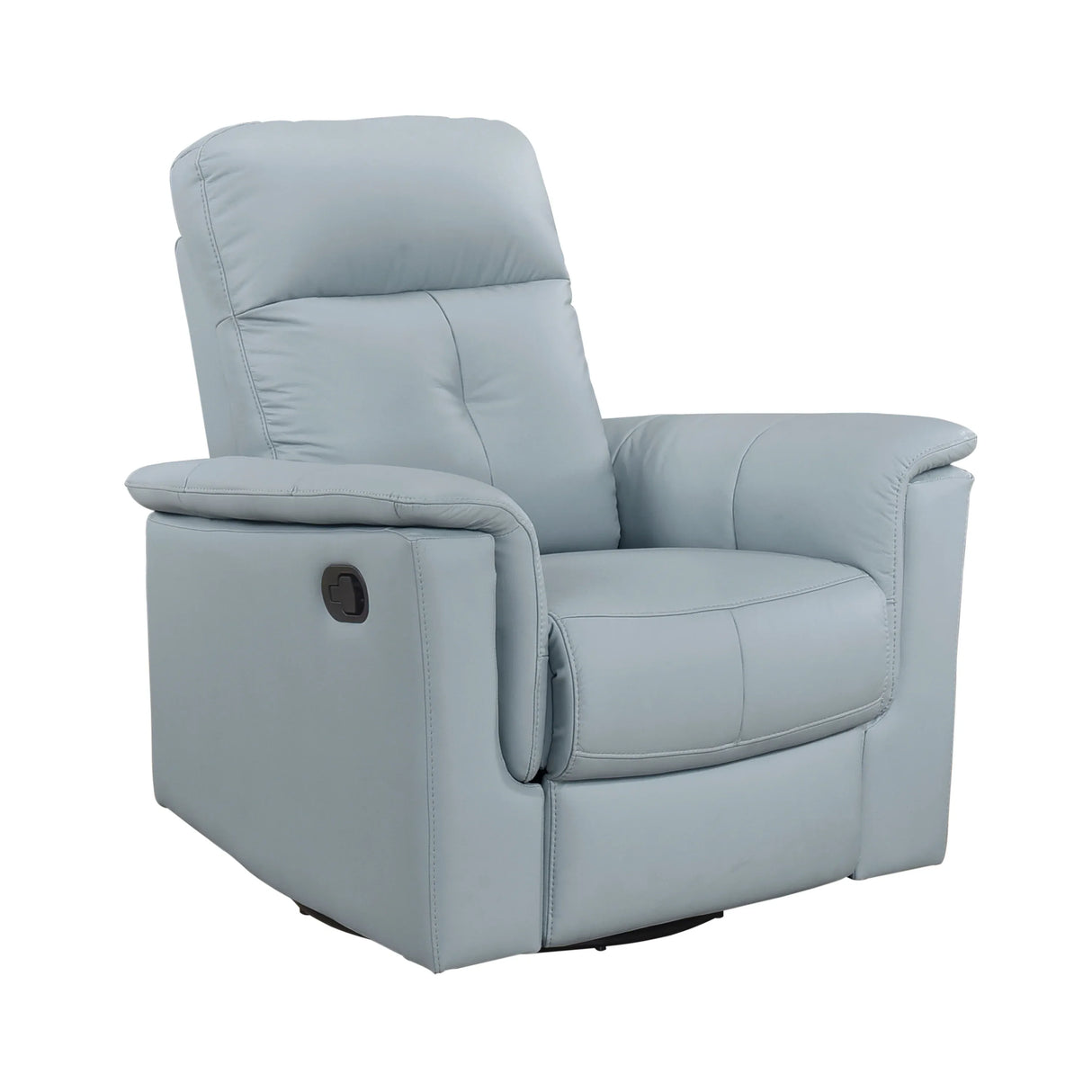 Blue Leather Upholstered Swivel Glider Reclining Chair - Omega Lifestyles