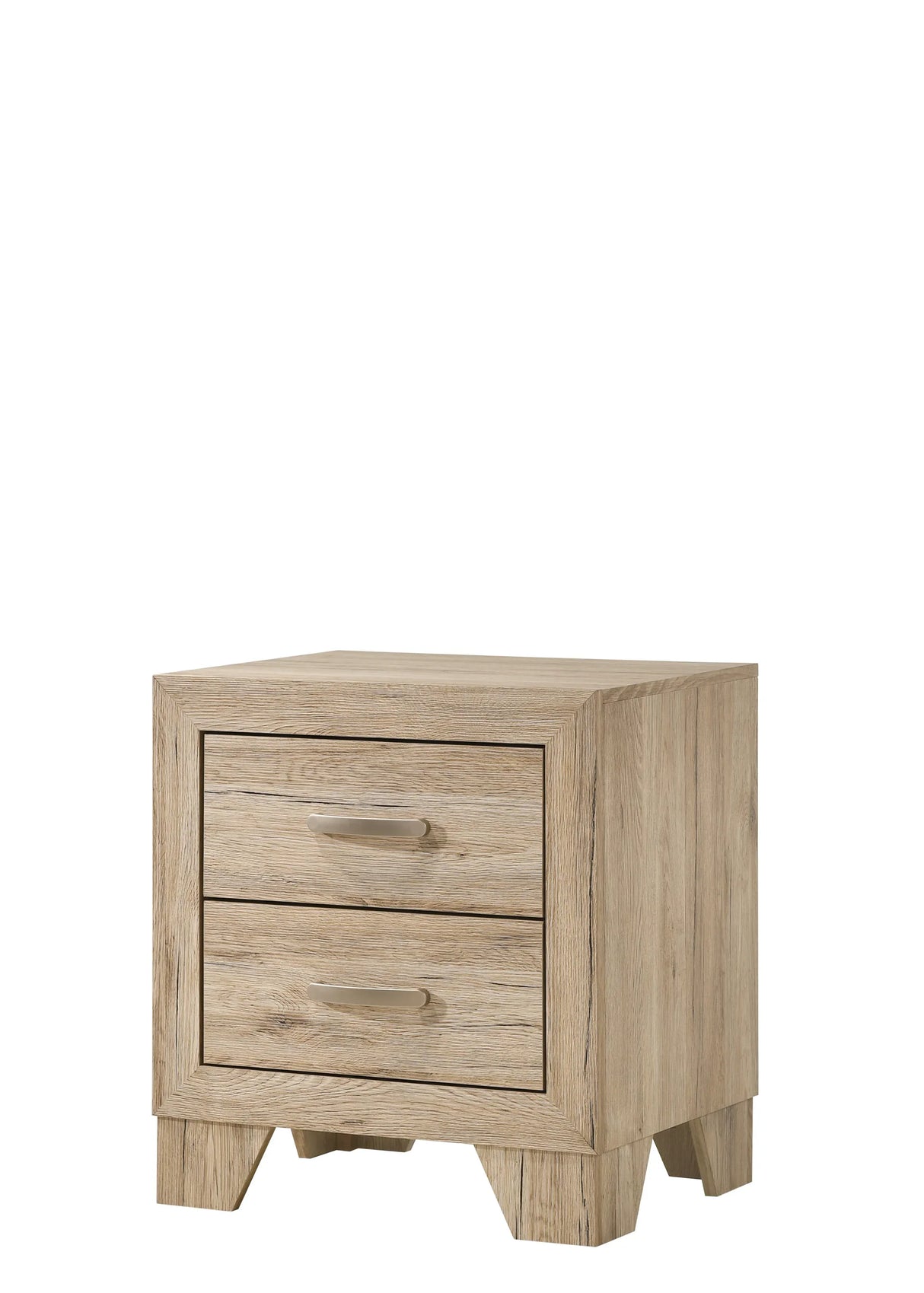 Natural Finish Synthetic Wood Nightstand With Drawers - Omega Lifestyles