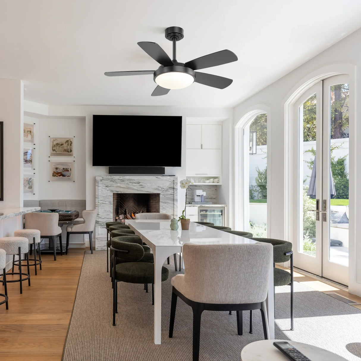 42-Inch Black MDF Blade Remote Control Ceiling Fan - Omega Lifestyles