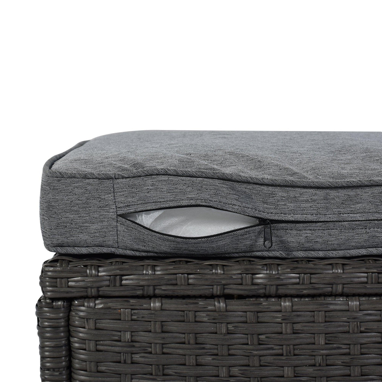 Outdoor Gray Rattan Wicker Patio Daybed With Canopy - Omega Lifestyles