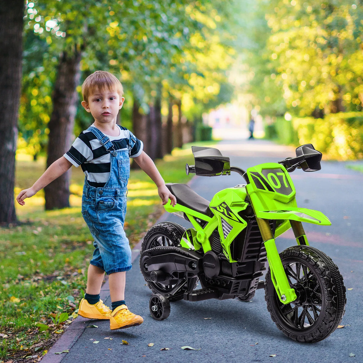 6V Kids Electric Motorcycle With Training Wheels And Sound - Omega Lifestyles