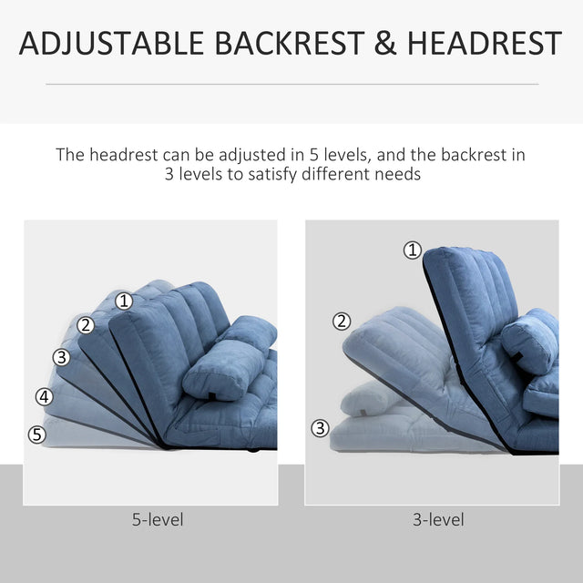 Adjustable Floor Sofa Chair With 2 Pillows and Headrest - Omega Lifestyles