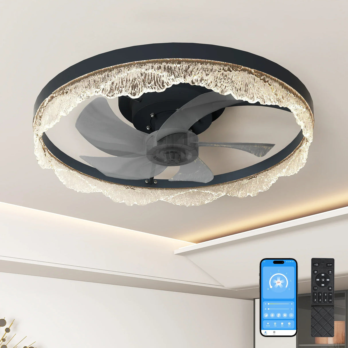 Modern 20-Inch Decorative LED Ceiling Fan Light - Omega Lifestyles