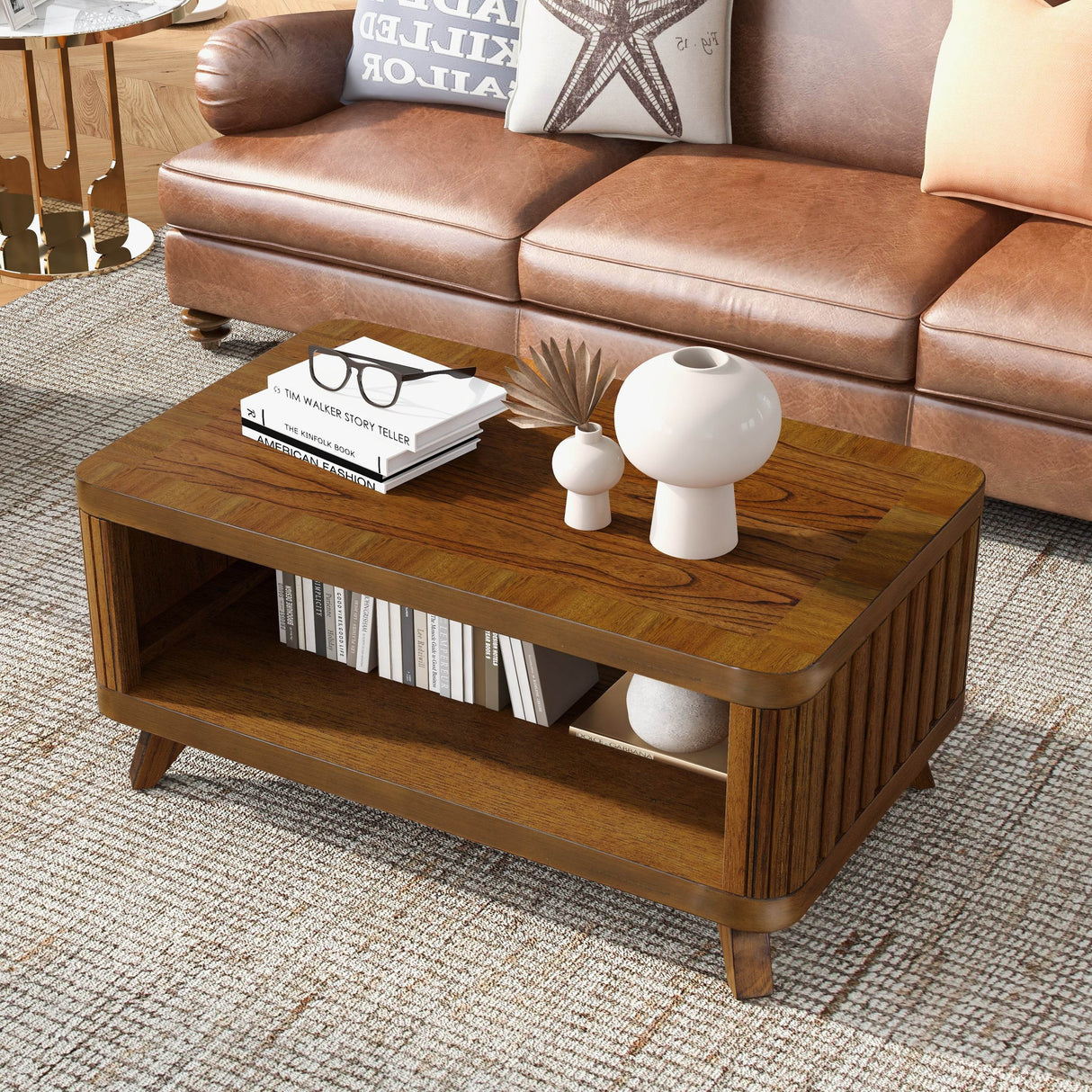 Solid Wood Pine Legs Rectangular Coffee Table - Sleep Galleria