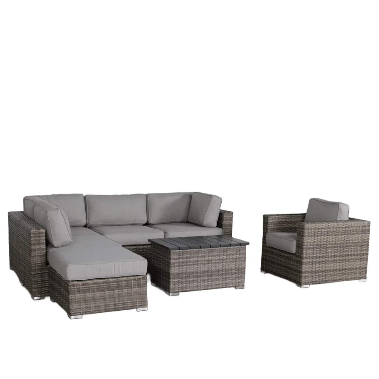 7-Piece Outdoor Wicker Seating Set With Cushions - Omega Lifestyles