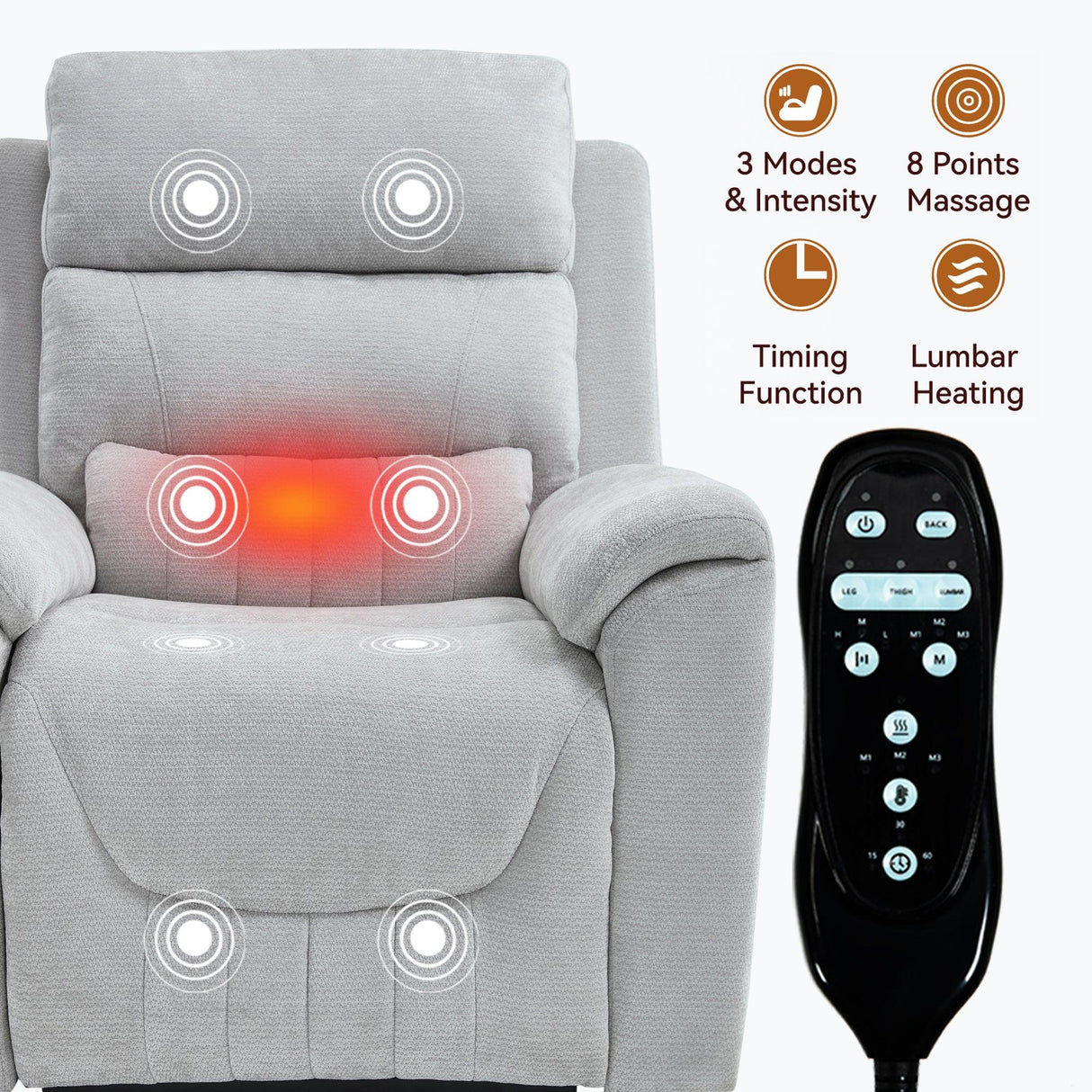 Dual Motor Power Lift Recliner Chair With Massage Heating - Omega Lifestyles