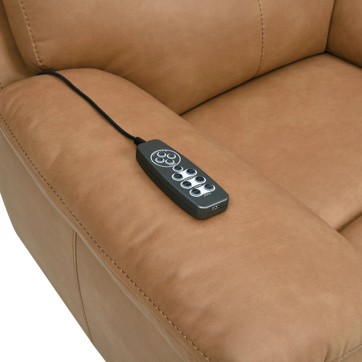 Brown Leather Aire Power Motion Recliner With USB And Power Headrest - Omega Lifestyles
