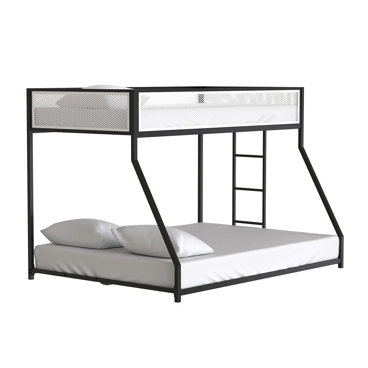 Contemporary Twin Over Full Metal Bunk Bed Mattress Ready - Omega Lifestyles