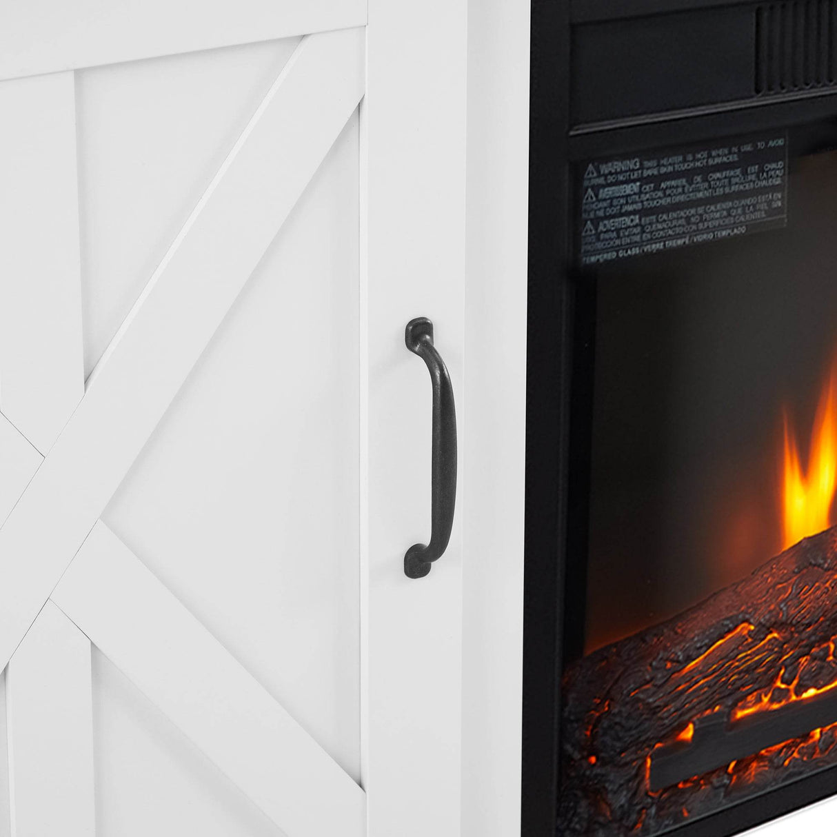 Modern Farmhouse White Fireplace TV Stand Console - Sleep Galleria