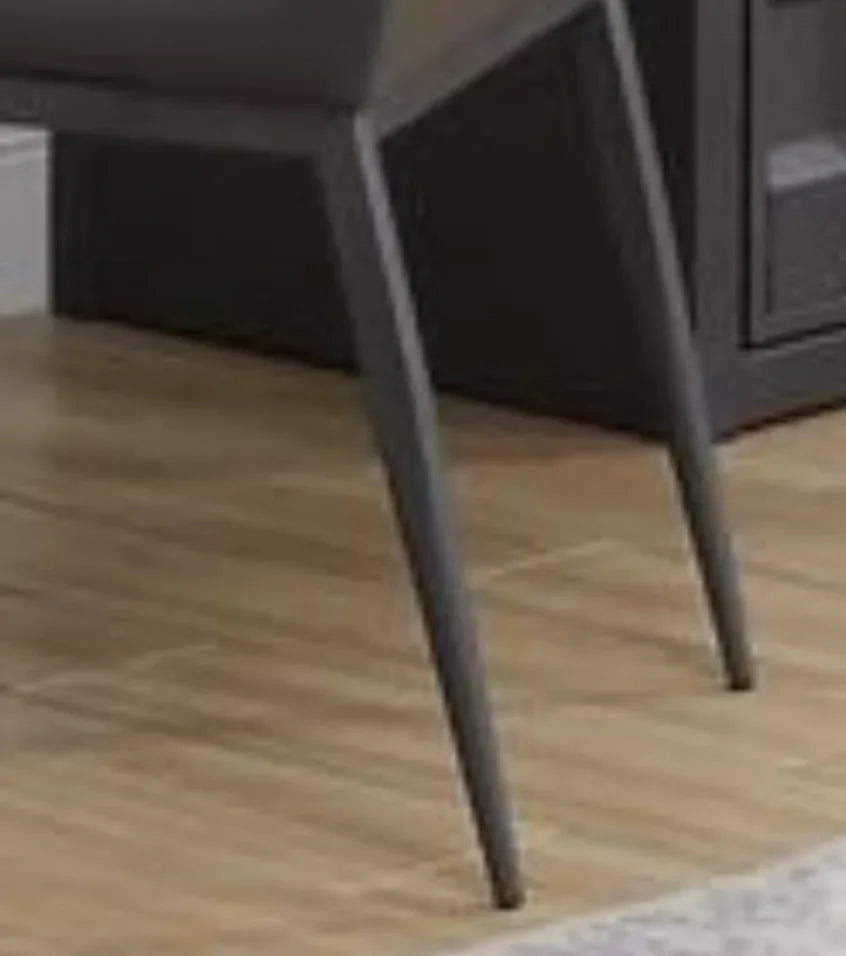 Gray Gunmetal Faux Leather Upholstered Accent Chair - Omega Lifestyles