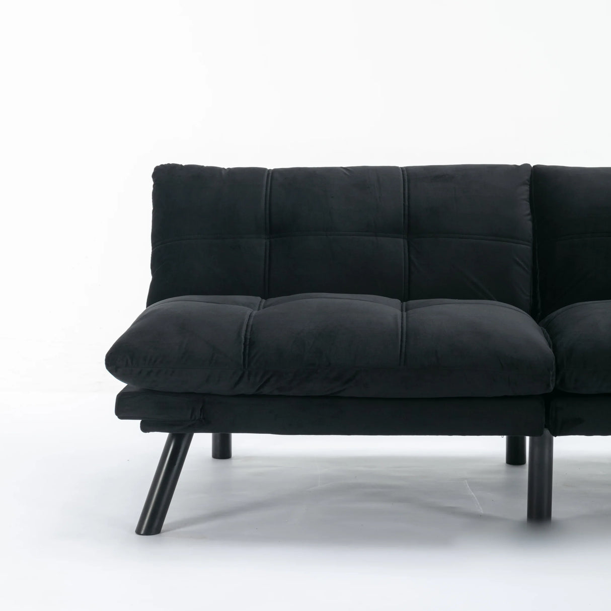Black Upholstered Convertible Twin Sofa Bed With Foam Cushion - Omega Lifestyles