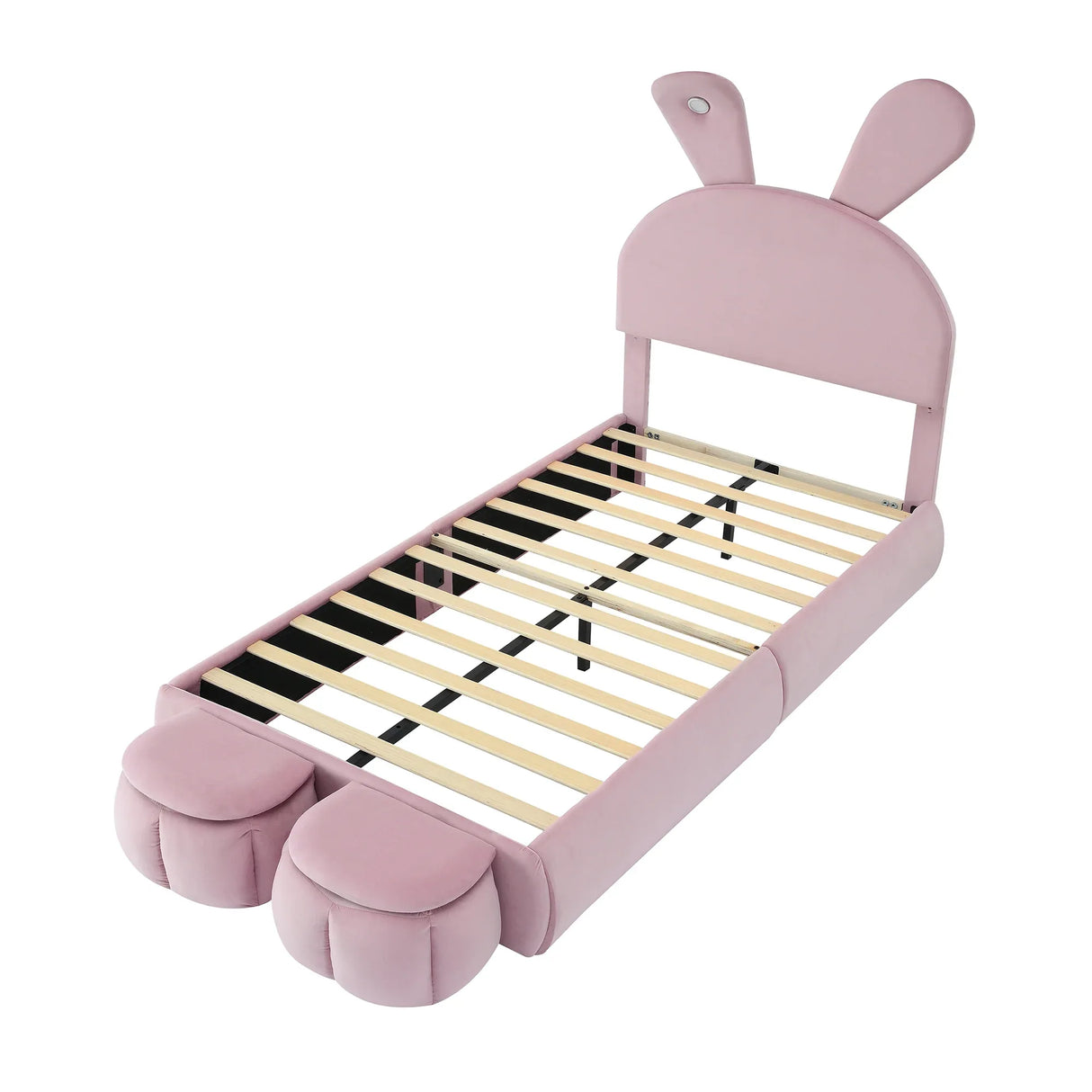 Twin Upholstered Velvet Platform Bed Frame With Light - Omega Lifestyles