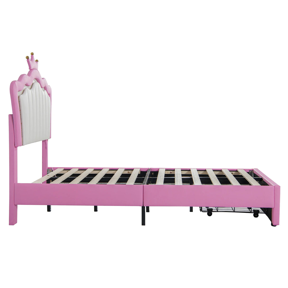 Twin Upholstered Bed Frame With LED Lights And Storage - Omega Lifestyles