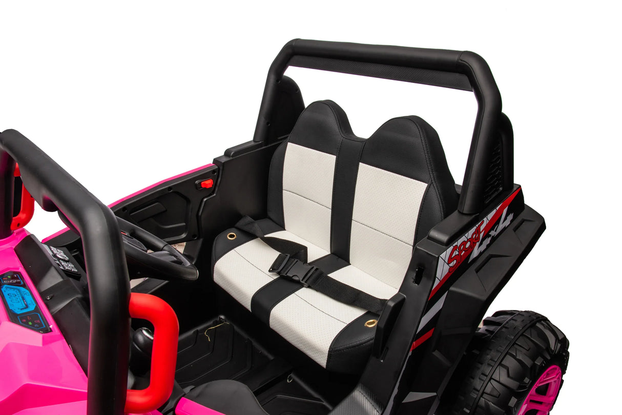 Four-Wheel Drive Pink Leather Seat Ride-On Car - Omega Lifestyles