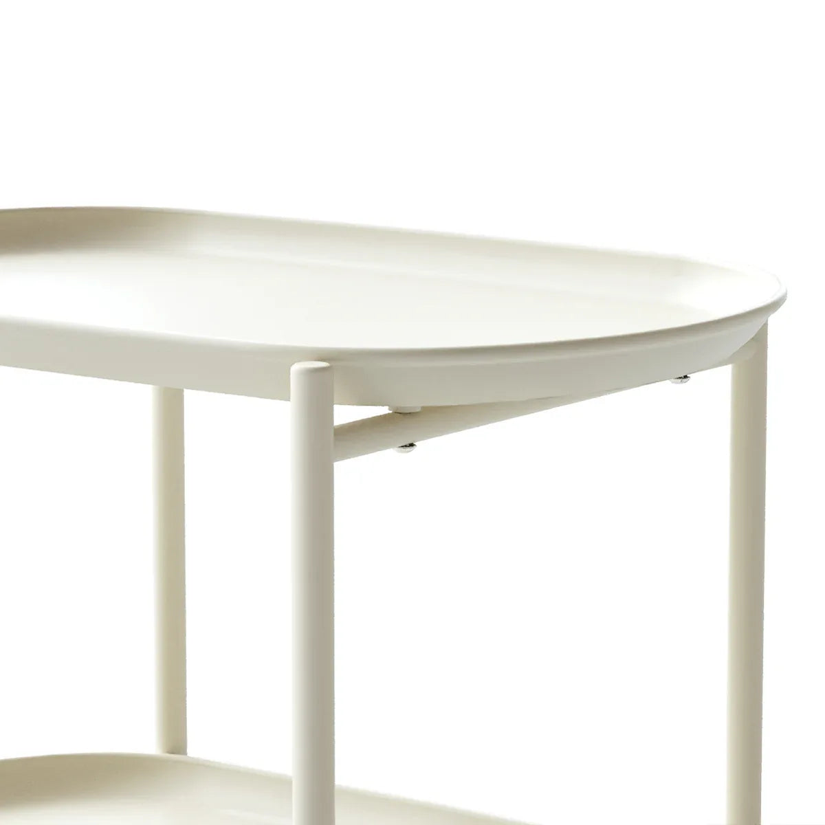 Artsy Ancient White Mobile Kitchen Storage Cart - Omega Lifestyles