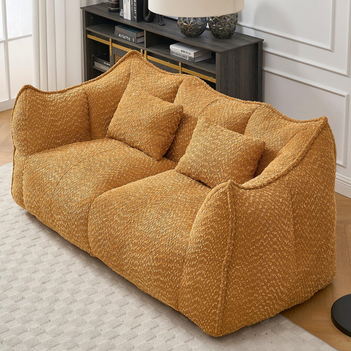 Chenille Dual Bean Bag Chair With Foam Core - Omega Lifestyles