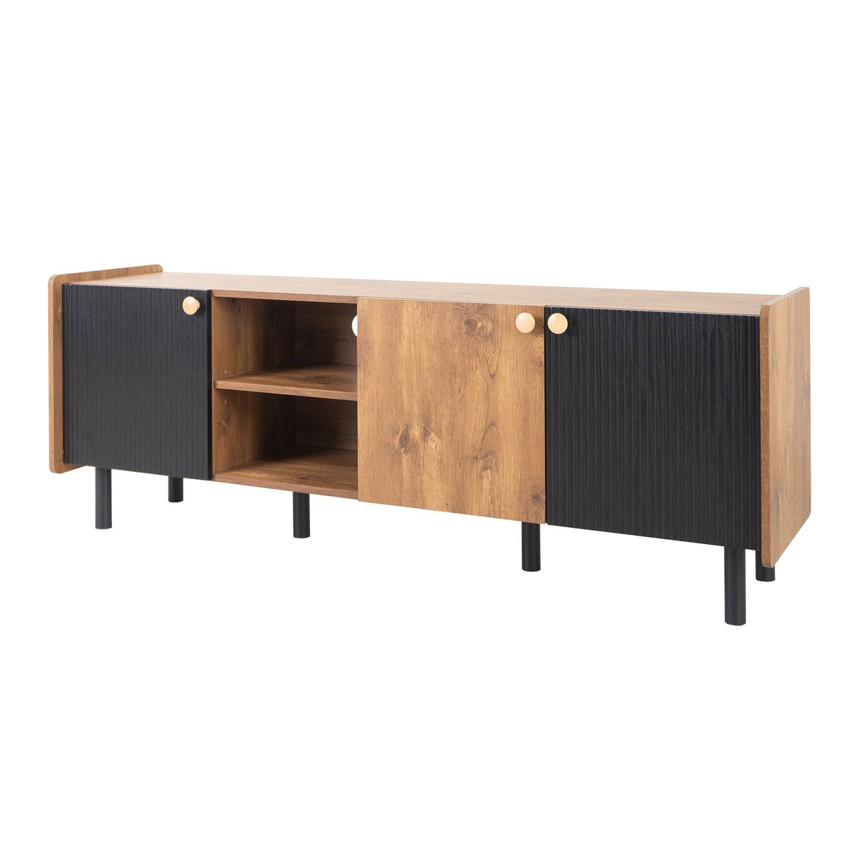 Mid Century Modern TV Stand With Storage Cabinets - Sleep Galleria