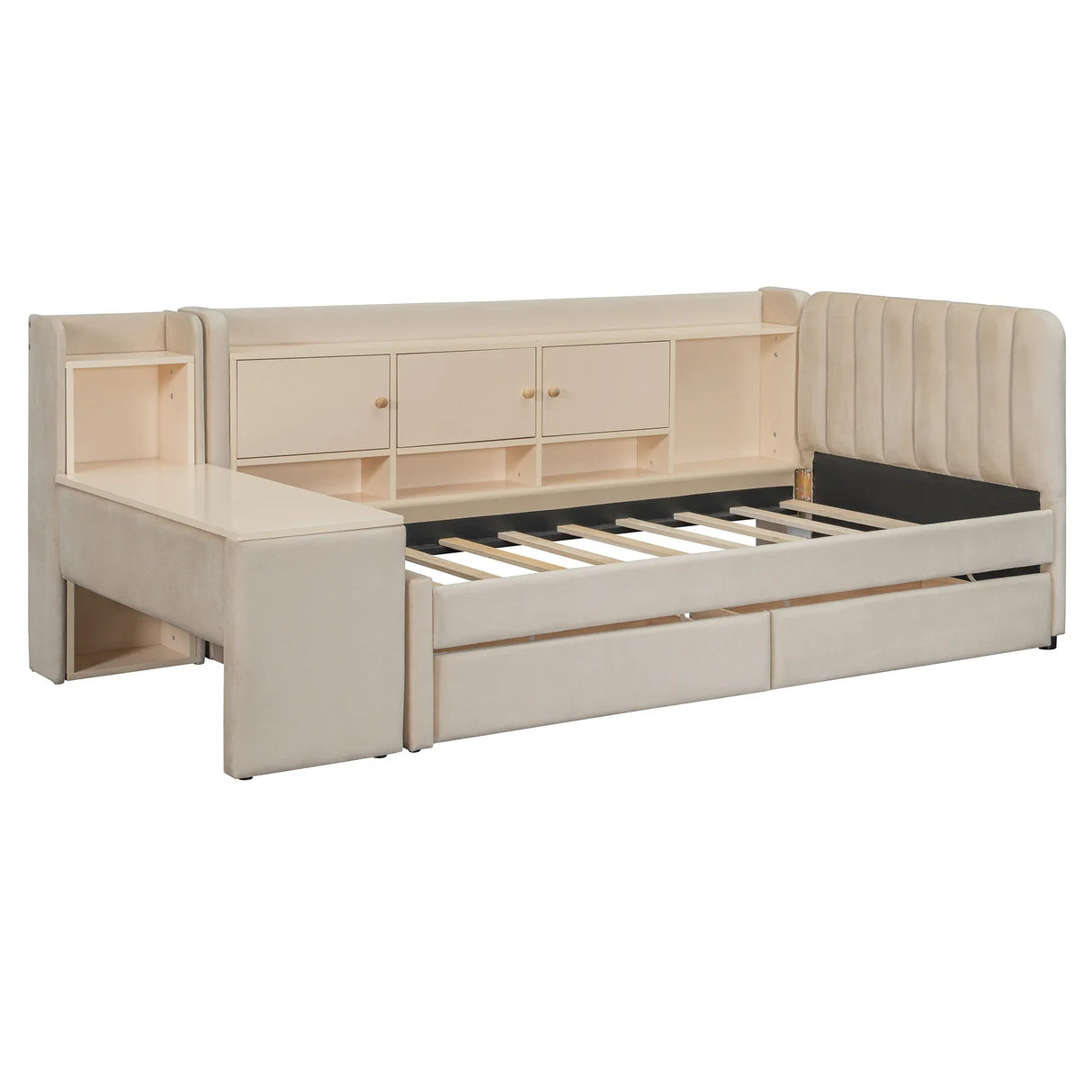 Twin Velvet Upholstered Daybed With Storage Drawers - Omega Lifestyles