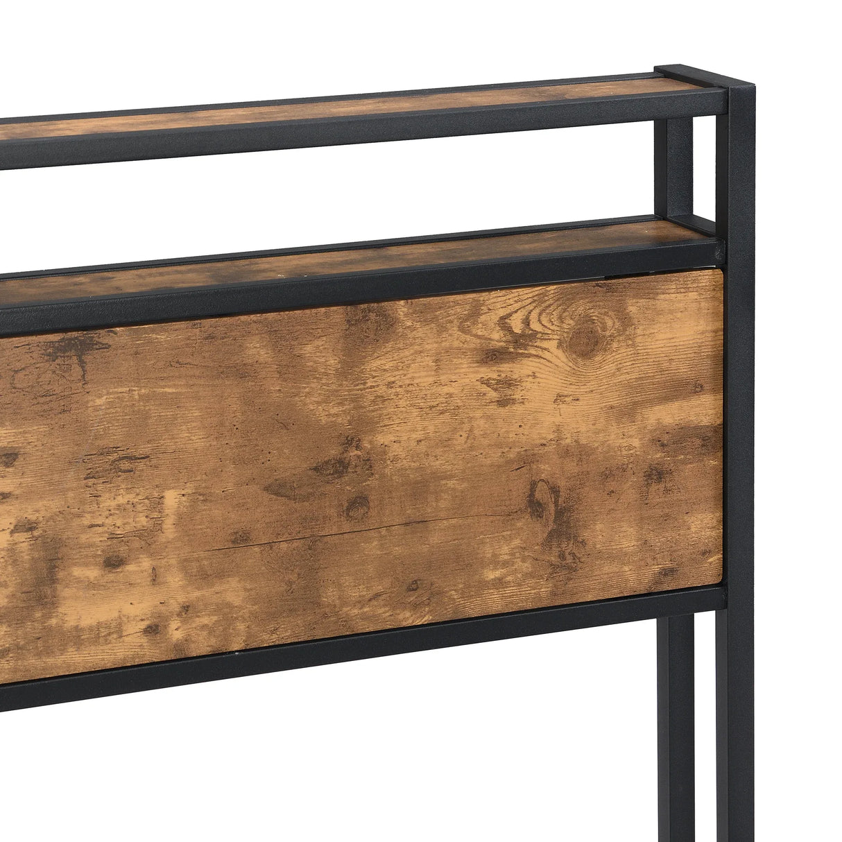 Queen Metal Platform Bed Frame With Wooden Headboard - Omega Lifestyles