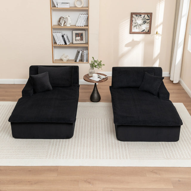 Corduroy Foam Upholstered Chaise Lounge Sleeper Chair - Omega Lifestyles