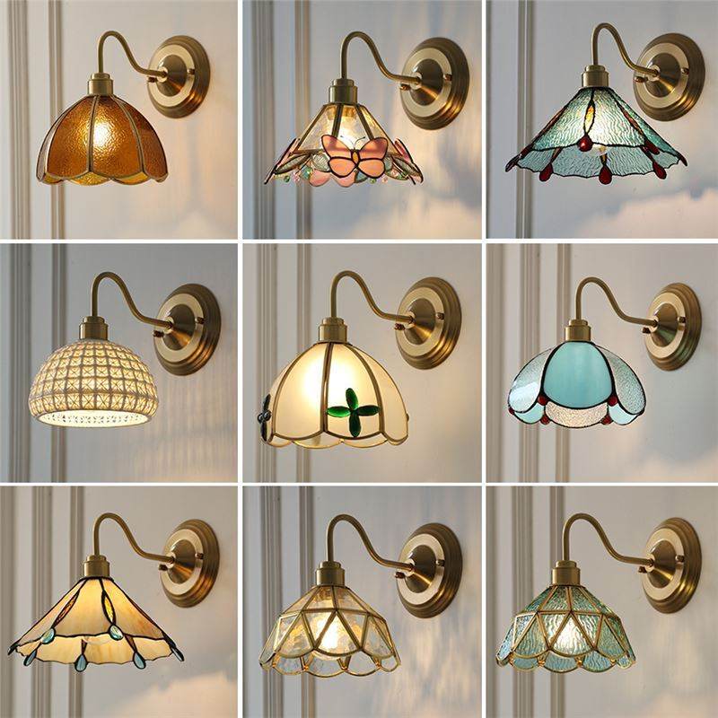 Retro Brass Glass LED Copper Wall Lamp - Sleep Galleria