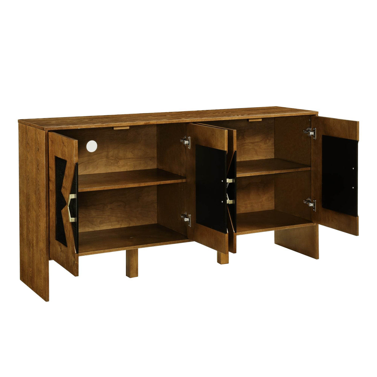 Mid Century Modern 60-Inch Walnut Storage Sideboard Cabinet - Sleep Galleria